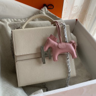 Hermes Cinhetic Box Bag in Epsom Leather White/Silver 2021