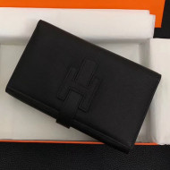 Hermes Large H Wallet in Original Swift Leather Black