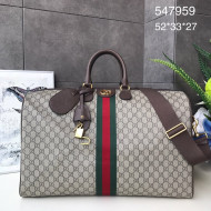 Gucci GG Canvas Duffle Travel Bag 547959 Beige 2021