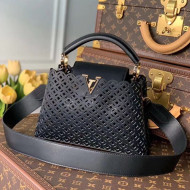 Louis Vuitton Capucines Mini Bag in Cutout Leather M57228 Black 2021