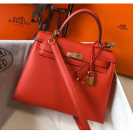 Hermes Kelly 25cm Top Handle Bag in Epsom Leather Orange 2020