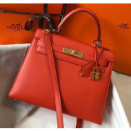 Hermes Kelly 28cm Top Handle Bag in Epsom Leather Orange 2020