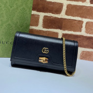 Gucci Diana Bamboo Chain Wallet 658243 Black 2021