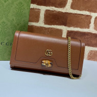 Gucci Diana Bamboo Chain Wallet 658243 Brown 2021