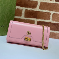 Gucci Diana Bamboo Chain Wallet 658243 Pastel Pink 2021