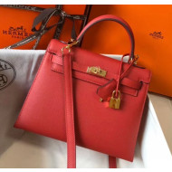 Hermes Kelly 25cm Top Handle Bag in Epsom Leather Red 2020
