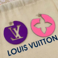 Louis Vuitton Perfect Match Round Earrings Purple/Pink 2021