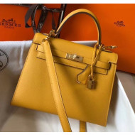 Hermes Kelly 25cm Top Handle Bag in Epsom Leather Ginger 2020