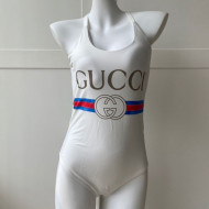 Gucci GG Band One-Piece Swimwear White 2021