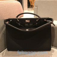 Fendi Men's Peekaboo Iconic Fit  Bag Bugs Tote Bag in Black Leather 05 2020