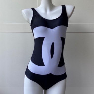 Chanel CC One-Piece Swimwear Black/White 2021
