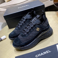 Chanel Suede Sneakers G38501 Black 2021 111123