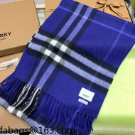 Burberry Check Cashmere Scarf 30x168cm Blue 2021 110328