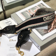 Dior Christian Dior Embroidered Canvas Shoulder Strap Pink 2019