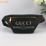 Gucci Logo Print Small Belt Bag 527792 Black 2019