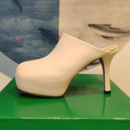 Bottega Veneta The Bold Nappa Leather High Heel Platform Mules White 2020