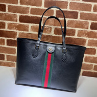 Gucci Ophidia Leather Medium Tote Bag 631685 Black 2021