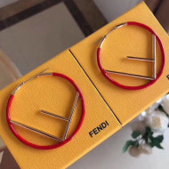 Fendi Large F Is Fendi Hoop Earrings Red 2019
