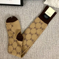 Gucci GG Cotton Over Knee Long Sock Brown 2020