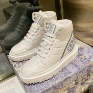 Dior D-Player Boot Sneakers in Quilted Nylon White/Grey 2021