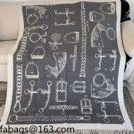 Hermes Cashmere Wool Blanket 135x170cm Black 2021