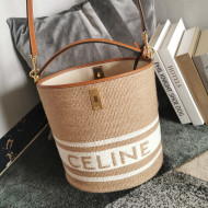 Celine Bucket 16 Bag IN TEXTILE and Smooth Calfskin Beige/Tan 2021