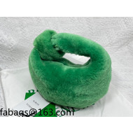 Bottega Veneta Mini Jodie Shearling Hobo Bag 680697 Grass Green 2021