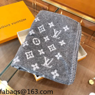 Louis Vuitton Monogram Wool Blanket 140x180cm Grey 2021 110223
