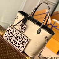 Louis Vuitton Neverfull MM Tote Bag in Monogram Empreinte Leather M58525 Cream 2021