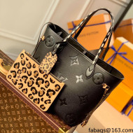 Louis Vuitton Neverfull MM Tote Bag in Monogram Empreinte Leather M45856 Black 2021
