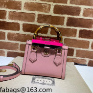 Gucci Diana Leather Mini Tote Bag 655661 Pastel Pink 2021