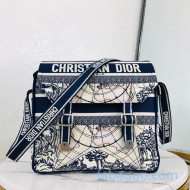 Dior Diorcamp Messenger Bag in Blue Multicolor Around the World Embroidery 2020