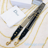 Dior Adjustable Shoulder Strap in Blue 'Christian Dior' Embroidery 2020