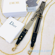 Dior Adjustable Shoulder Strap in Black 'Christian Dior' Embroidery 2020
