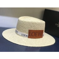 Loewe Straw Wide Brim Hat Cream White LO4 2021