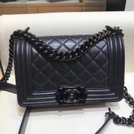 Chanel Small Quilted Lambskin Classic Boy Flap Bag 67085 Black 2019