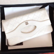 Chanel Aged Calfskin Chanel 31 Pouch Bag White 2019