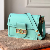 Louis Vuitton Dauphine Mini Smooth Leather Shoulder Bag M55837 Azur Blue 2020