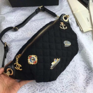 Chanel Wool Charms Waist Bag A57869 Black 2018