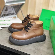 Bottega Veneta Calfskin Short Boots in Oversize Sole Brown 2020