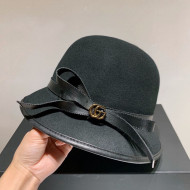 Gucci Wool Bucket Hat with GG Bow Black 2020