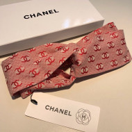 Chanel CC Logos Stamp Headband Pink 2019