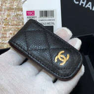 Chanel Grained Calfskin Bill Clip A80801 Black/Gold 2021