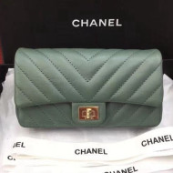 Chanel Chevron Lambskin 2.55 Reissue Waist Bag A57791 Jade F/W 2018