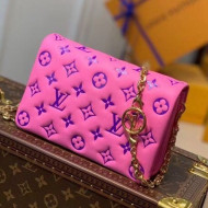 Louis Vuitton Pochette Coussin Chain Mini Bag in Monogram Leather M80745 Pink/Purple 2021