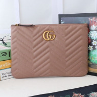 Gucci GG Marmont Leather Pouch ‎525541 Dusty Pink 2019