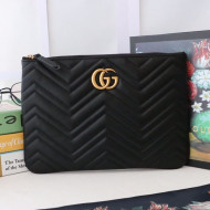 Gucci GG Marmont Leather Pouch ‎525541 Black 2019