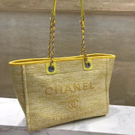 Chanel Deauville Medium Shopping Bag Yellow 2018