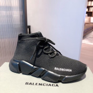 Balenciaga Speed Knit Sock Lace-up Boot Sneaker Black 2021 02 ( For Women and Men)