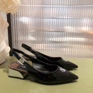 Louis Vuitton Magnetic Slingback Pump 3.5cm in Glazed Calf Leather Black 2022